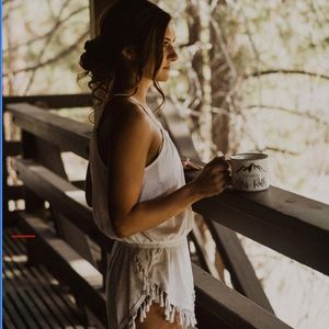 Victoria’s Secret Fringe White Romper Coverup